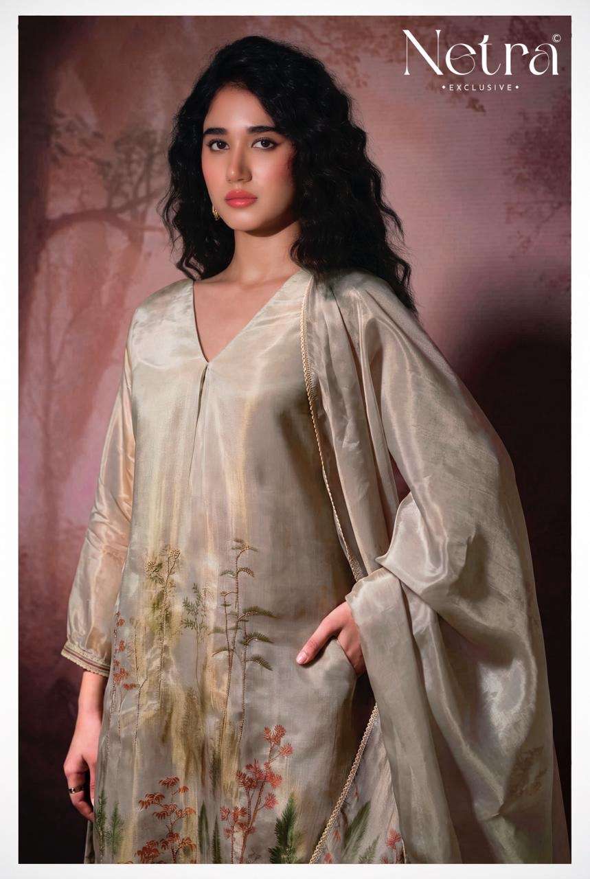 Netra Exclusive Arpita Pure Bemberg Gadwal Silk Dress Material