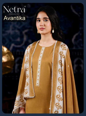 Netra Exclusive Avantika Premium Cotton Handwork Dress Material - Amrah Wholesale