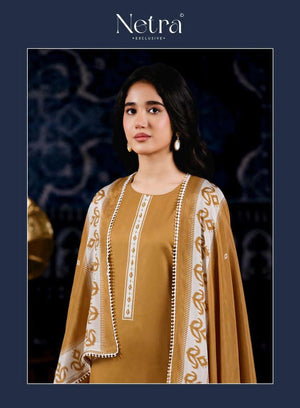 Netra Exclusive Avantika Premium Cotton Handwork Dress Material - Amrah Wholesale