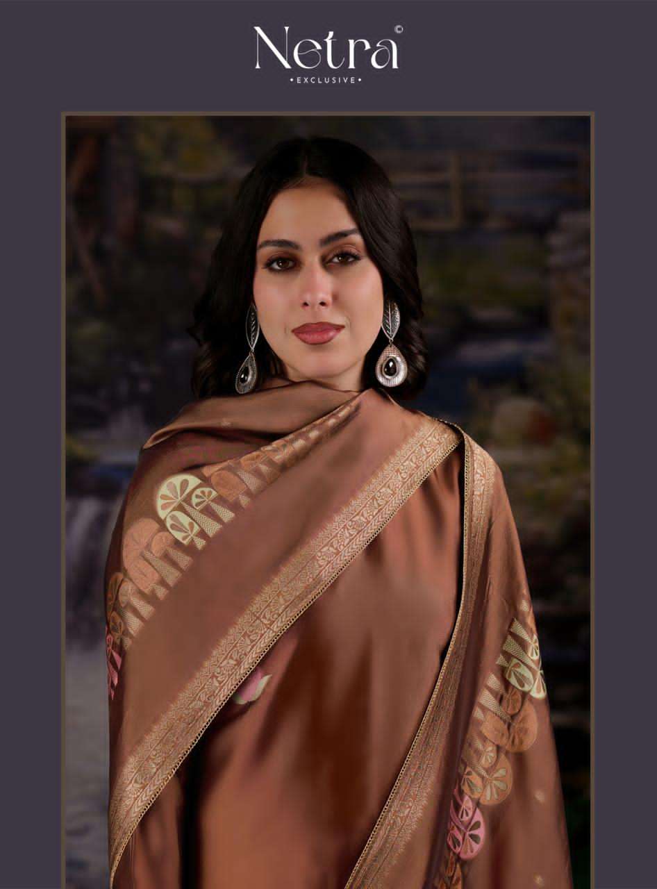 Netra Exclusive Beylav Jacquard Silk Dress Material - Amrah Wholesale