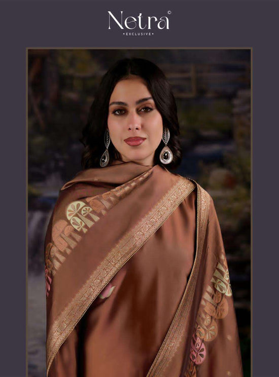Netra Exclusive Beylav Jacquard Silk Dress Material - Amrah Wholesale