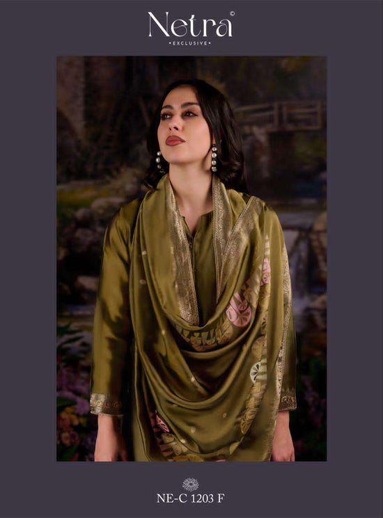 Netra Exclusive Beylav Jacquard Silk Dress Material - Amrah Wholesale