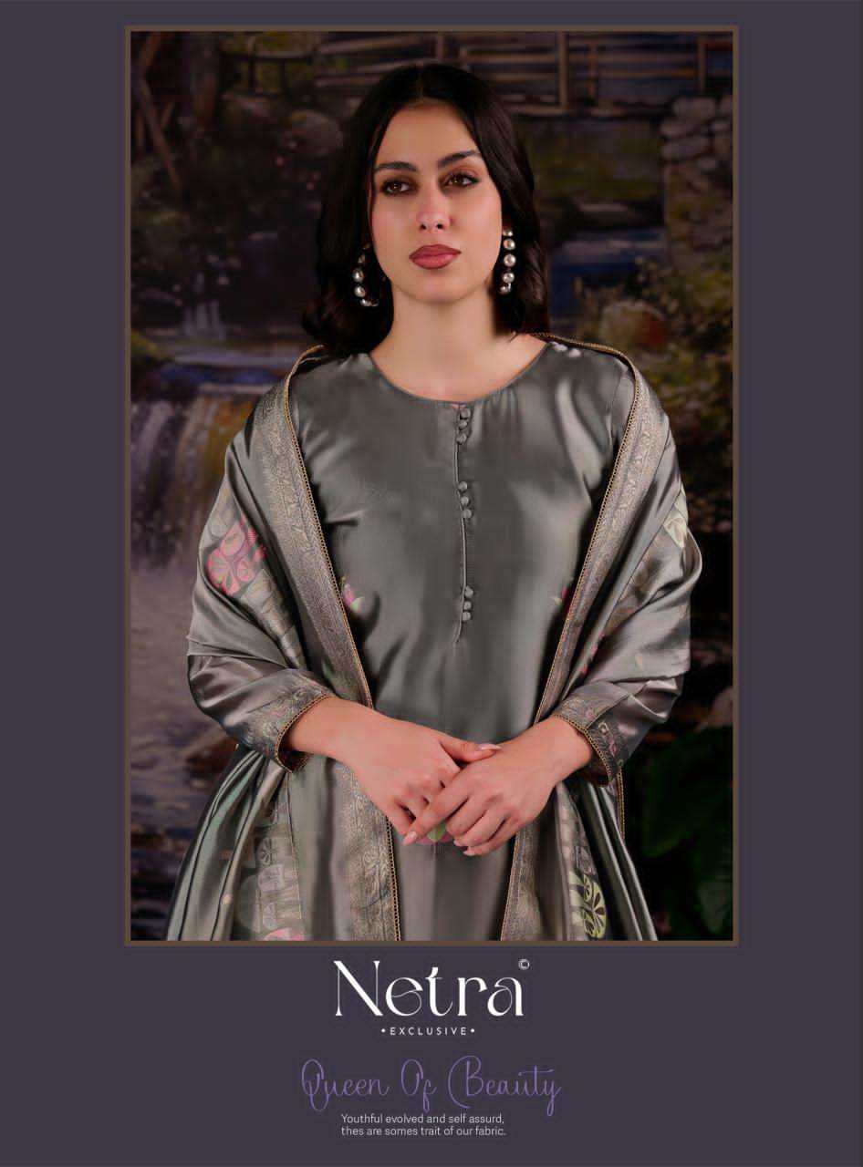 Netra Exclusive Beylav Jacquard Silk Dress Material - Amrah Wholesale