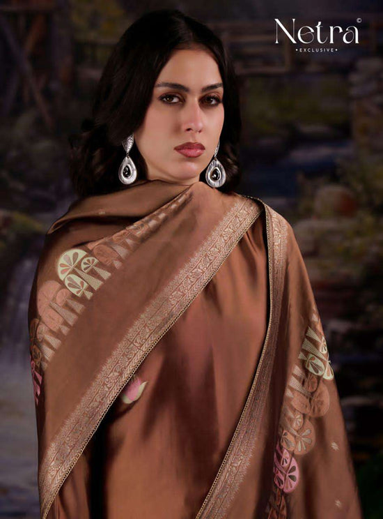 Netra Exclusive Beylav Jacquard Silk Dress Material - Amrah Wholesale