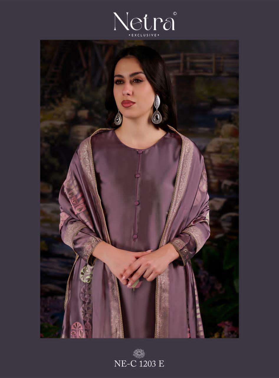 Netra Exclusive Beylav Jacquard Silk Dress Material - Amrah Wholesale