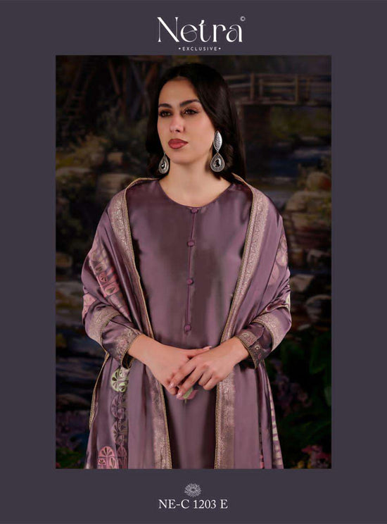 Netra Exclusive Beylav Jacquard Silk Dress Material - Amrah Wholesale
