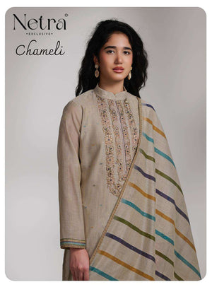 Netra Exclusive Chameli Premium Banarasi Chanderi Dress Material Wholesale - Amrah Wholesale