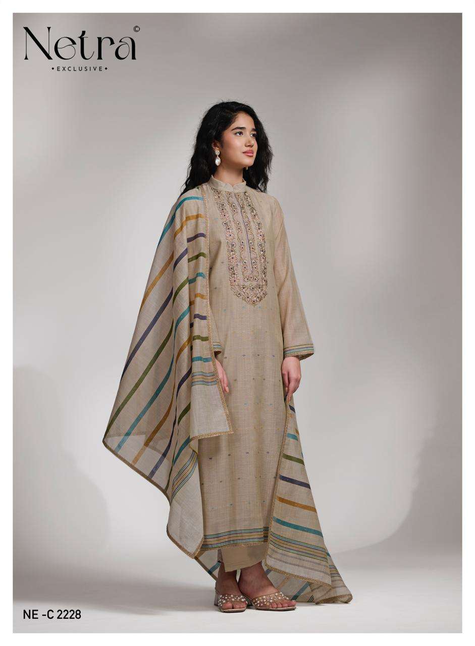 Netra Exclusive Chameli Premium Banarasi Chanderi Dress Material Wholesale - Amrah Wholesale