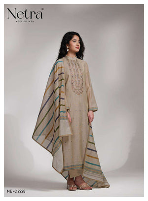 Netra Exclusive Chameli Premium Banarasi Chanderi Dress Material Wholesale - Amrah Wholesale