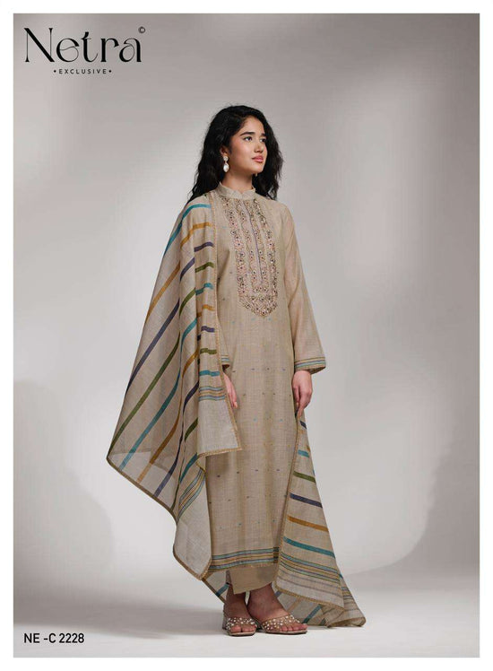 Netra Exclusive Chameli Premium Banarasi Chanderi Dress Material Wholesale - Amrah Wholesale