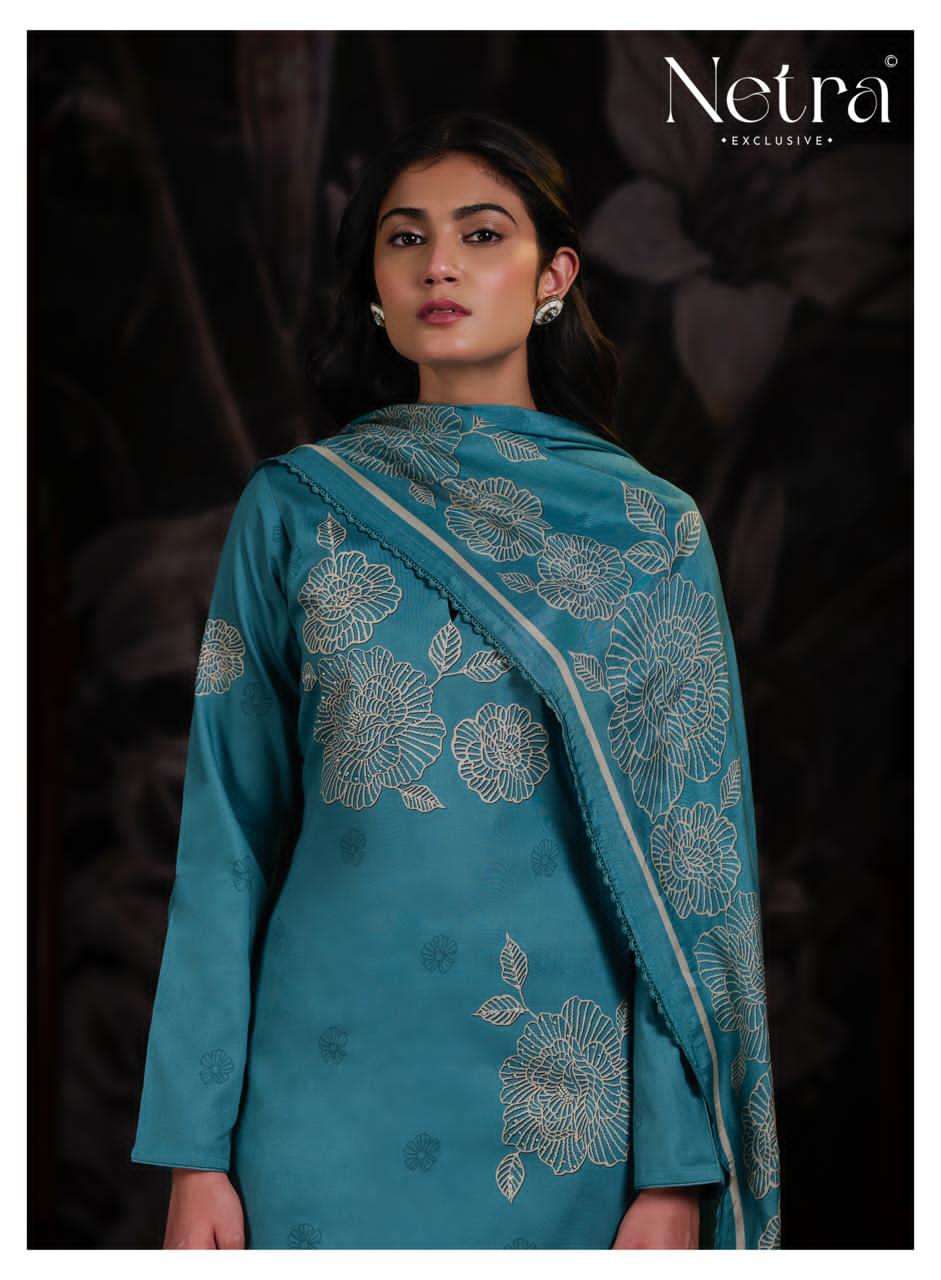Netra Exclusive Dami Pure Cotton Crochet Lace Designer Suit - Amrah Wholesale