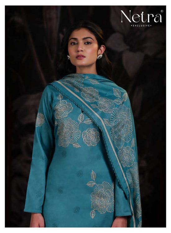 Netra Exclusive Dami Pure Cotton Crochet Lace Designer Suit - Amrah Wholesale