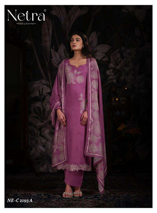 Netra Exclusive Dami Pure Cotton Crochet Lace Designer Suit - Amrah Wholesale