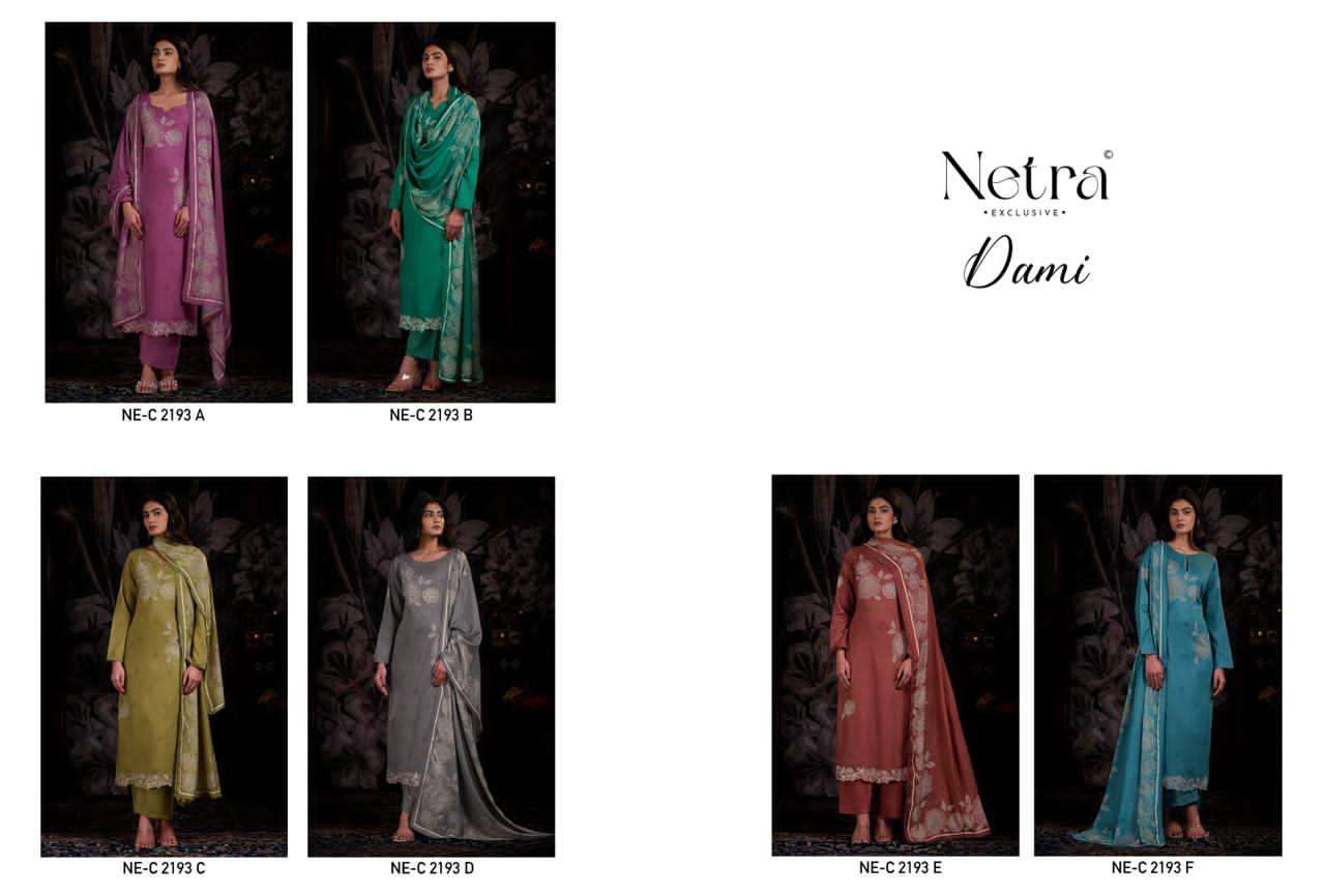 Netra Exclusive Dami Pure Cotton Crochet Lace Designer Suit - Amrah Wholesale