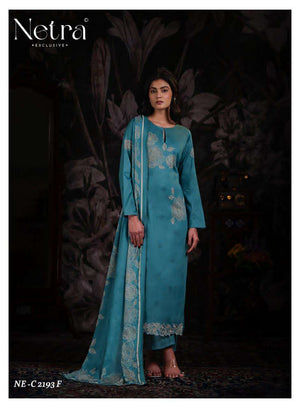 Netra Exclusive Dami Pure Cotton Crochet Lace Designer Suit