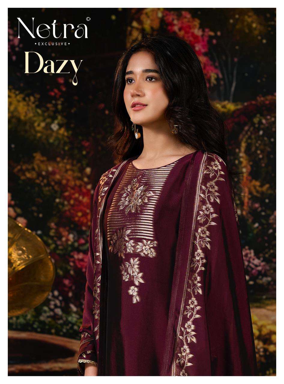 Netra Exclusive Dazy Pure Viscose Silk Jacquard Dress Material
