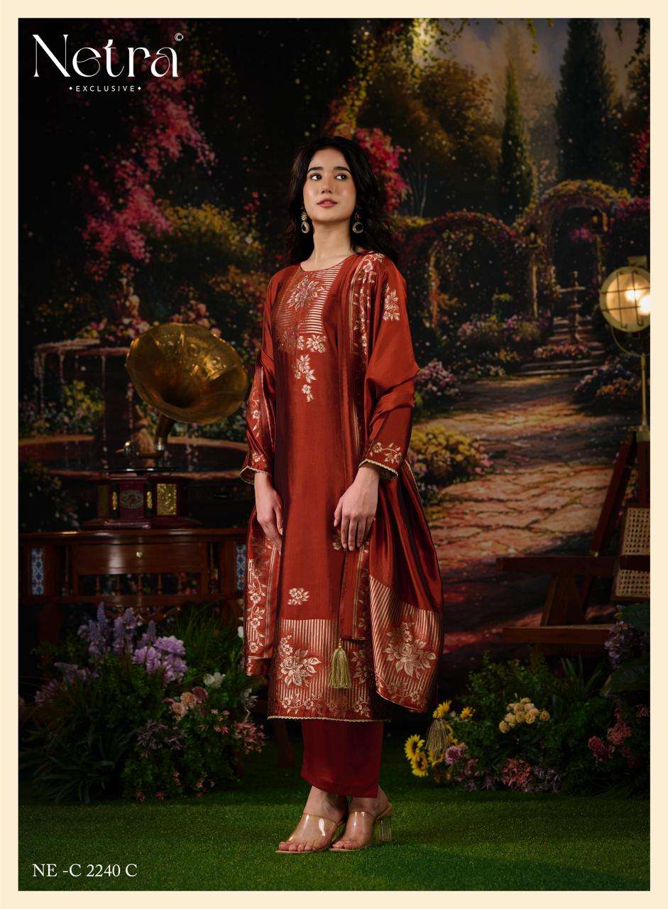 Netra Exclusive Dazy Pure Viscose Silk Jacquard Dress Material