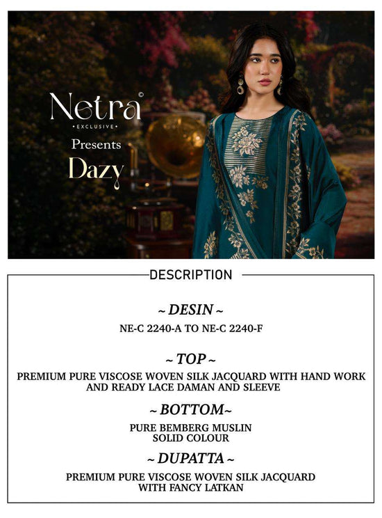 Netra Exclusive Dazy Pure Viscose Silk Jacquard Dress Material