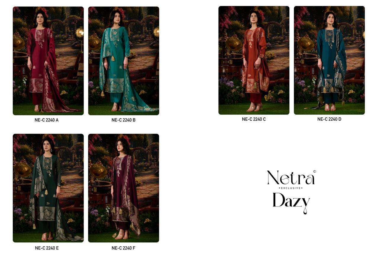 Netra Exclusive Dazy Pure Viscose Silk Jacquard Dress Material