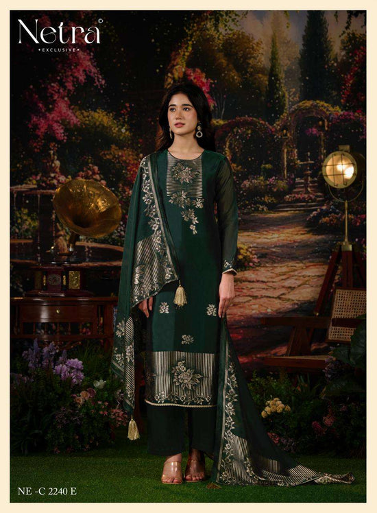 Netra Exclusive Dazy Pure Viscose Silk Jacquard Dress Material