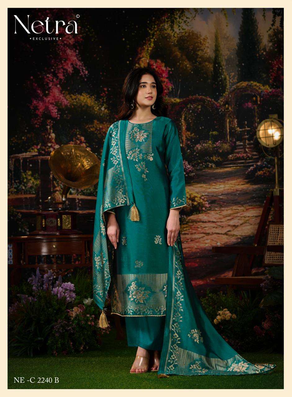 Netra Exclusive Dazy Pure Viscose Silk Jacquard Dress Material
