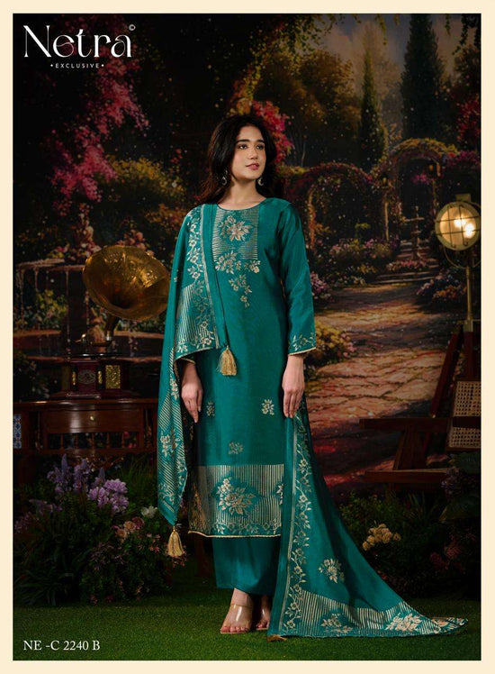 Netra Exclusive Dazy Pure Viscose Silk Jacquard Dress Material