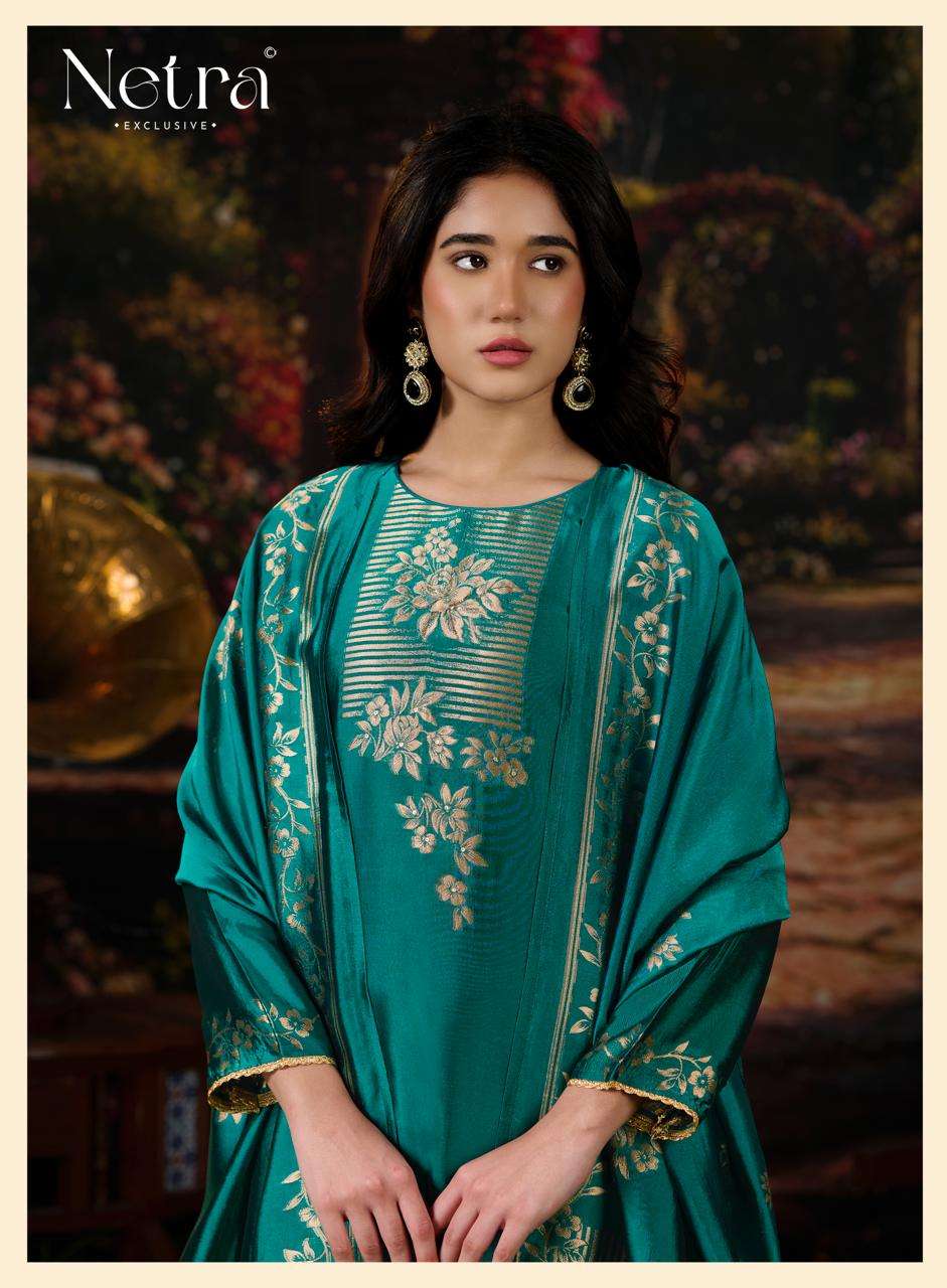 Netra Exclusive Dazy Pure Viscose Silk Jacquard Dress Material