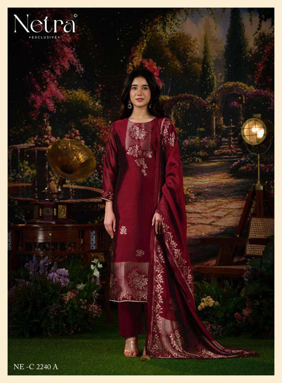 Netra Exclusive Dazy Pure Viscose Silk Jacquard Dress Material