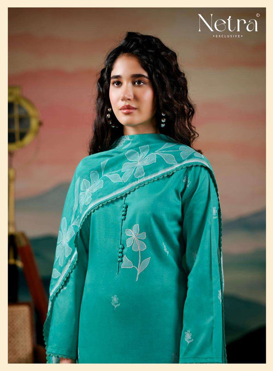 Netra Exclusive Drusilla Pure Cotton Dress Material - Amrah Wholesale
