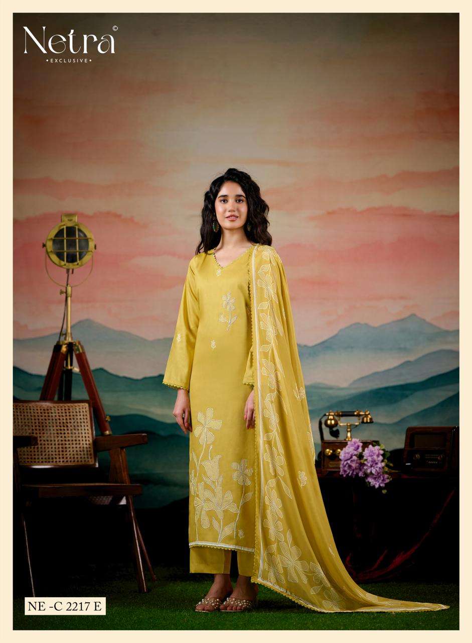 Netra Exclusive Drusilla Pure Cotton Dress Material - Amrah Wholesale