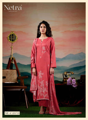 Netra Exclusive Drusilla Pure Cotton Dress Material - Amrah Wholesale
