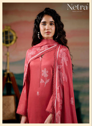 Netra Exclusive Drusilla Pure Cotton Dress Material - Amrah Wholesale