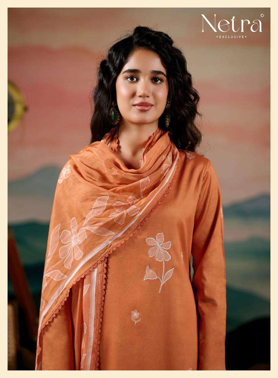 Netra Exclusive Drusilla Pure Cotton Dress Material - Amrah Wholesale