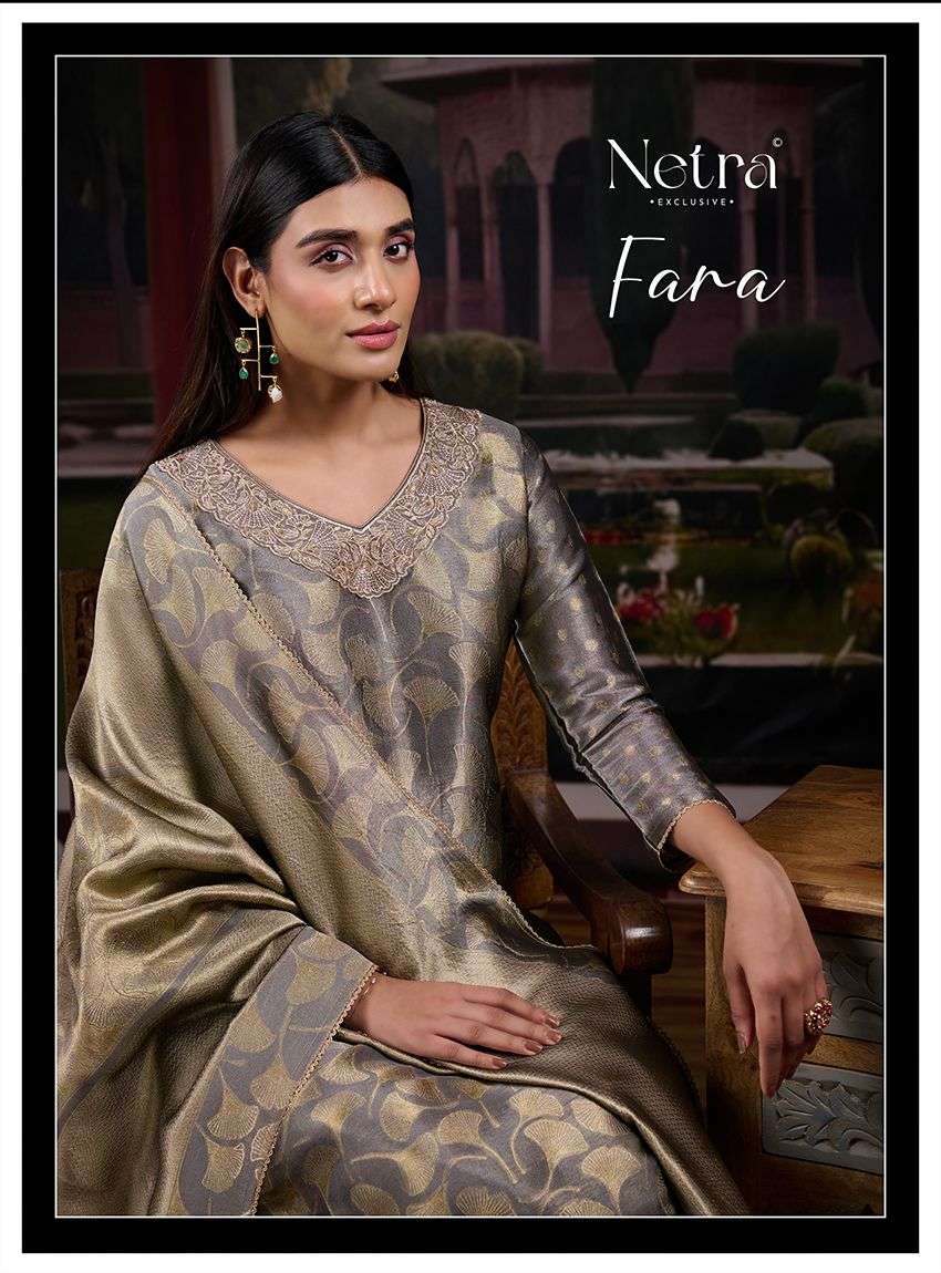 Netra Exclusive Fara Premium Bemberg Silk Jirafee Jacquard Dress Material
