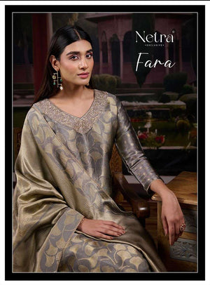 Netra Exclusive Fara Premium Bemberg Silk Jirafee Jacquard Dress Material