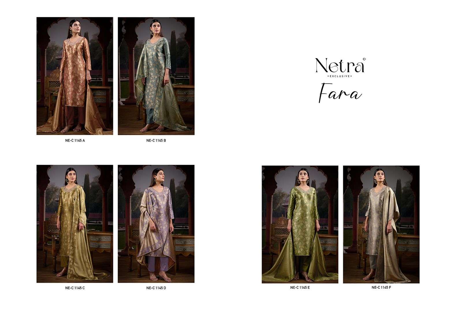 Netra Exclusive Fara Premium Bemberg Silk Jirafee Jacquard Dress Material