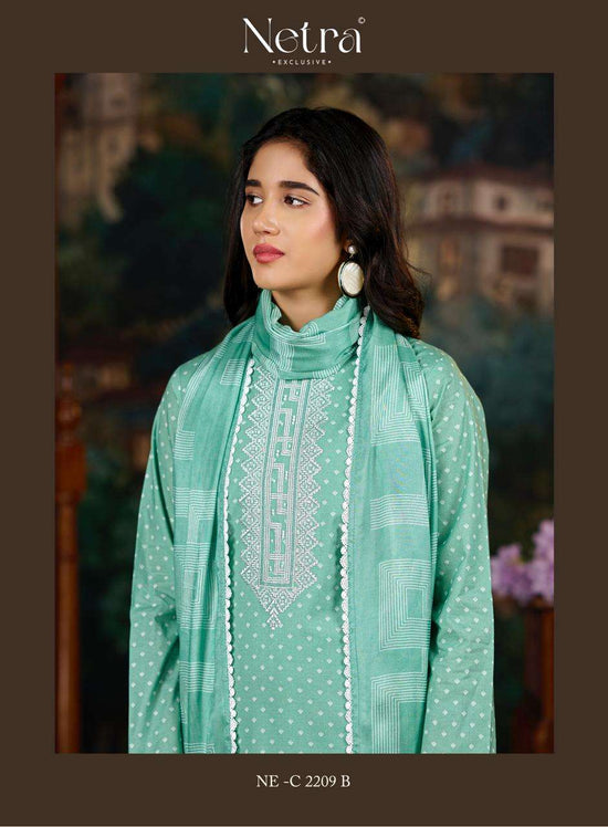 Netra Exclusive Fenna Premium Pure Cotton Salwar Suit - Amrah Wholesale