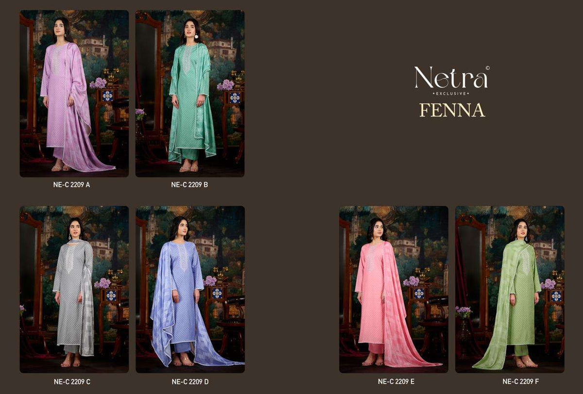 Netra Exclusive Fenna Premium Pure Cotton Salwar Suit - Amrah Wholesale