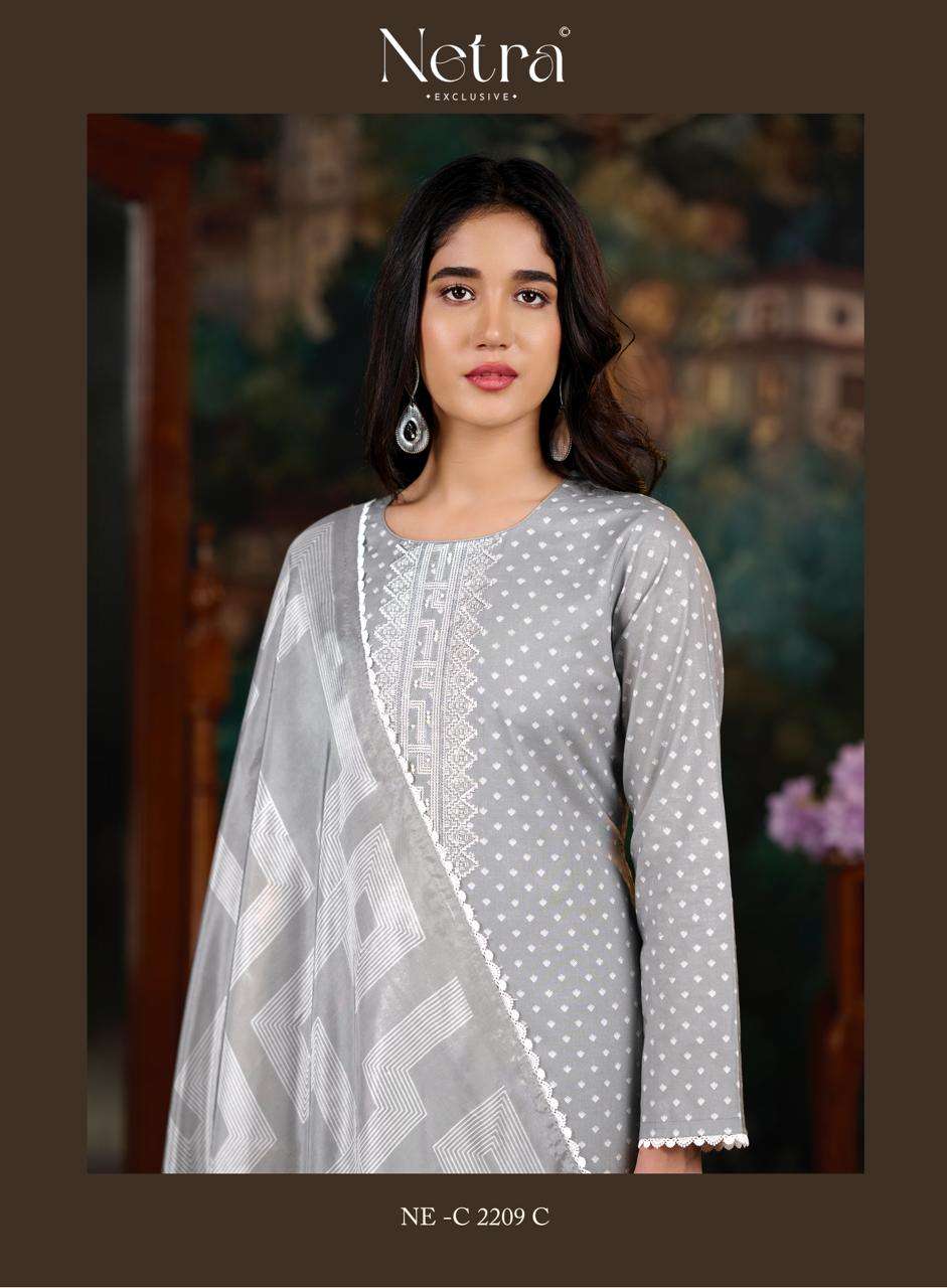Netra Exclusive Fenna Premium Pure Cotton Salwar Suit - Amrah Wholesale