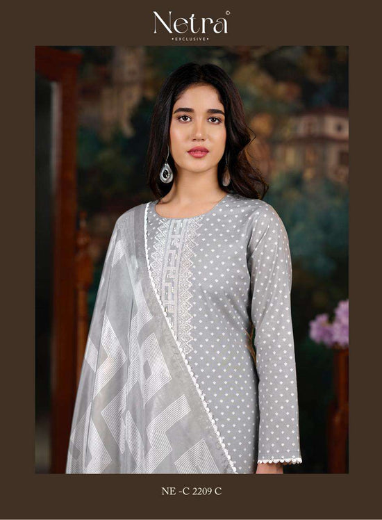 Netra Exclusive Fenna Premium Pure Cotton Salwar Suit - Amrah Wholesale