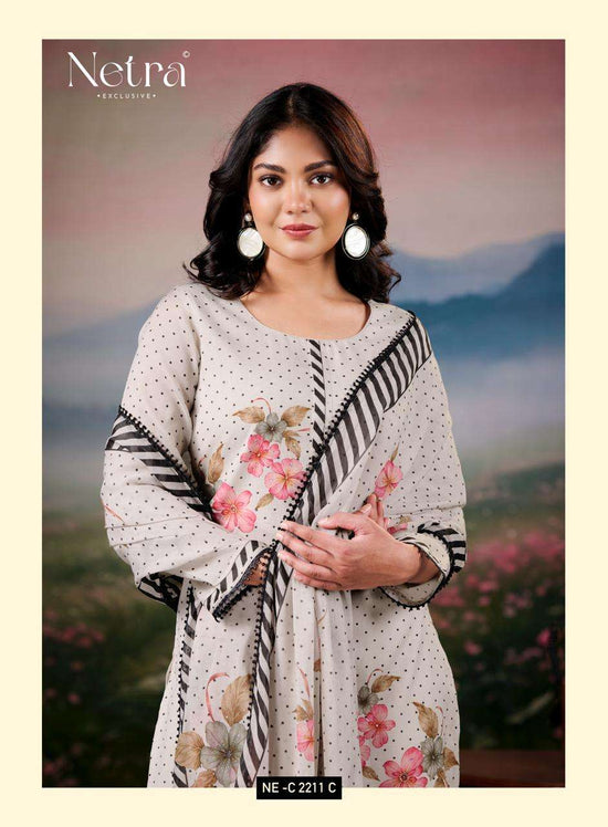 Netra Exclusive Fiyara Premium Banarasi Mal Chanderi Dress Material
