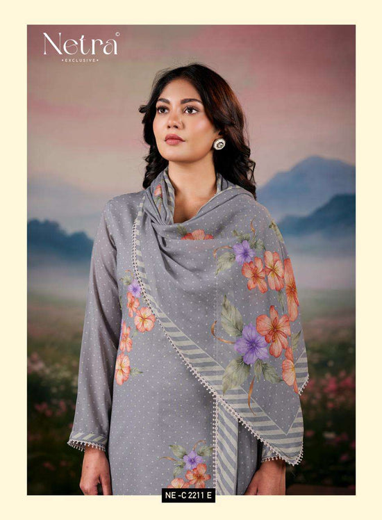 Netra Exclusive Fiyara Premium Banarasi Mal Chanderi Dress Material