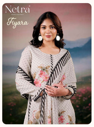 Netra Exclusive Fiyara Premium Banarasi Mal Chanderi Dress Material - Amrah Wholesale
