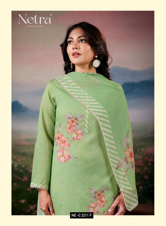Netra Exclusive Fiyara Premium Banarasi Mal Chanderi Dress Material - Amrah Wholesale
