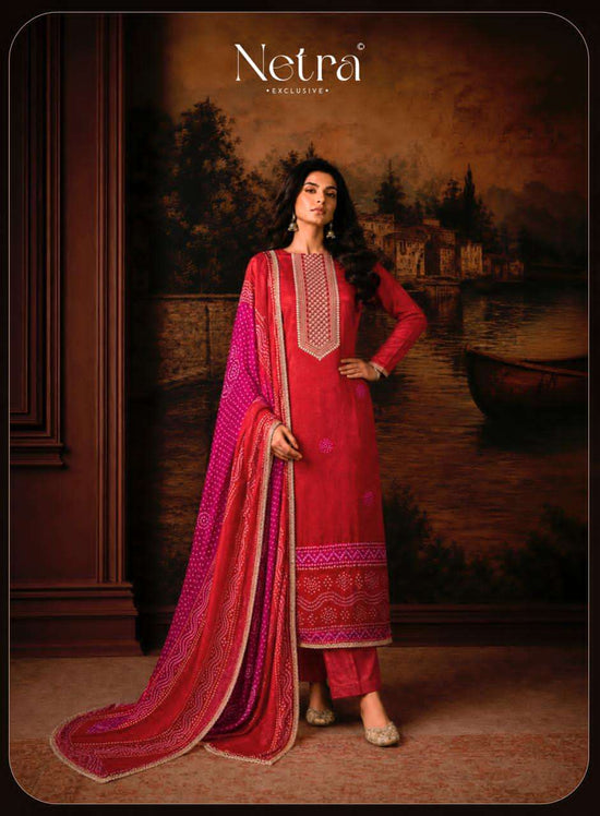 Netra Exclusive Gajji Vol 1 Premium Bandhani Gajji Silk Dress Material Collection