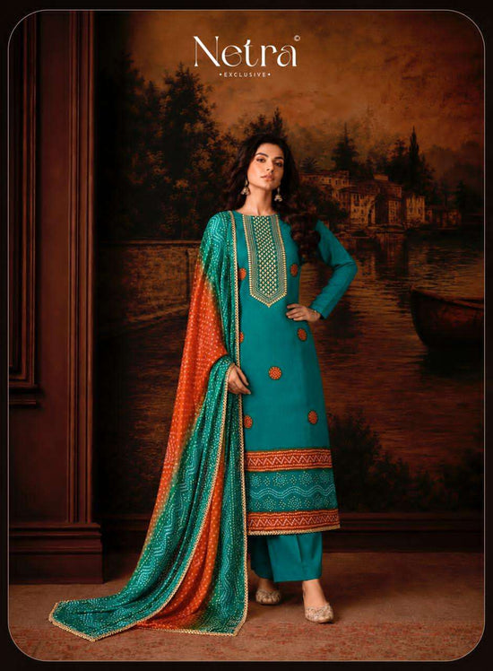 Netra Exclusive Gajji Vol 1 Premium Bandhani Gajji Silk Dress Material Collection