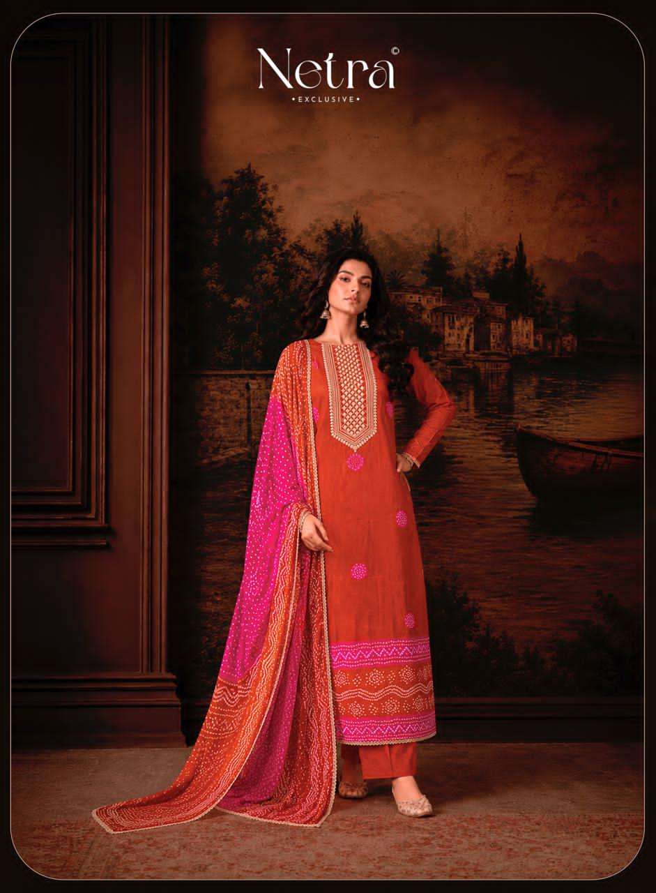 Netra Exclusive Gajji Vol 1 Premium Bandhani Gajji Silk Dress Material Collection