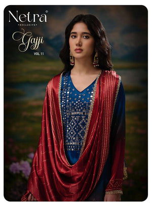 Netra Exclusive Gajji Vol 11 Pure Gajji Silk Dress Material