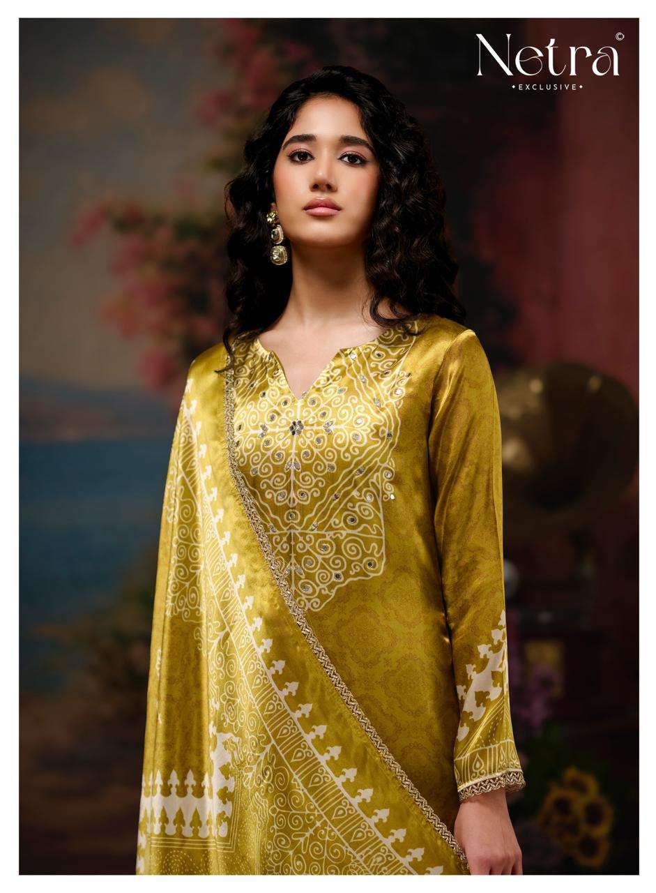 Netra Exclusive Gajji Vol 3 Pure Gajji Silk Dress Material