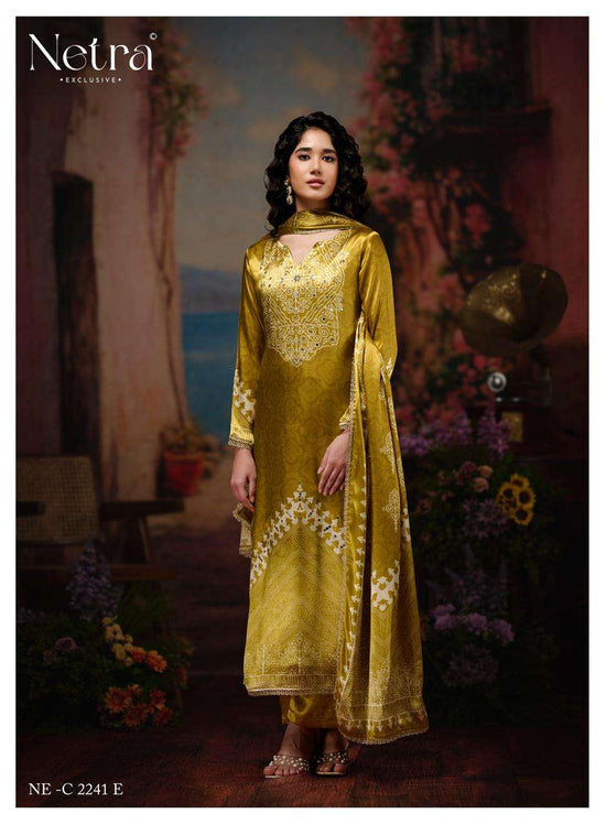 Netra Exclusive Gajji Vol 3 Pure Gajji Silk Dress Material